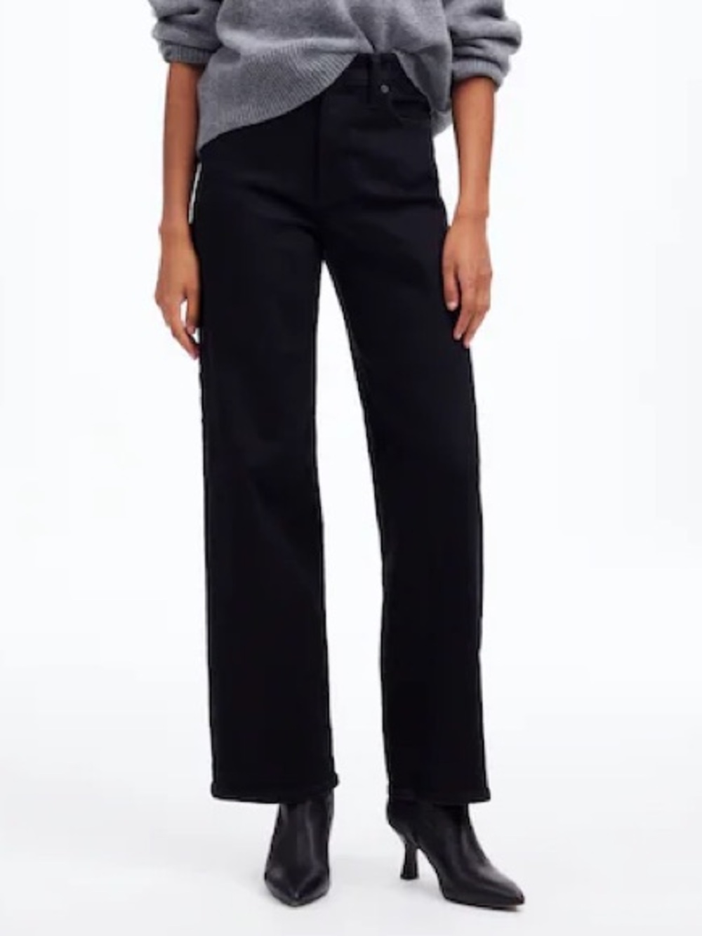 Madewell Perfect Vintage Wide Leg Jean Black Wash 27 High Rise Classic Preppy